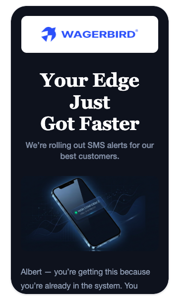 Responsive Email Design for WagerBird
